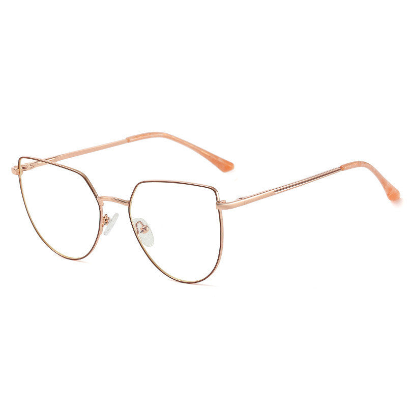 Gold cat-eye glasses on a white background