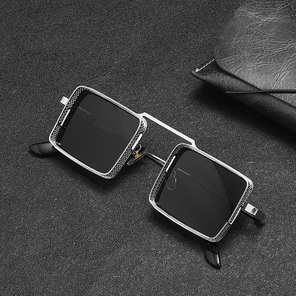 Steampunk Square Sunglasses with Metal Frame