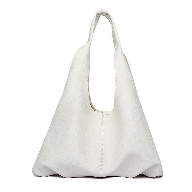 White underarm shoulder bag on a white background